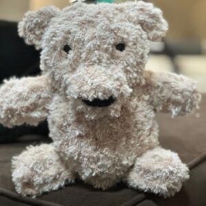 Finger knit teddy bear
